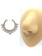 Серьга-клипса в нос Кольцо с камушками цвет золотой | 6332842
