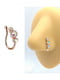 Серьга-клипса в нос Три кристалла цвет золотой | 6332851