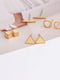 Набор серьги-гвоздики в стиле минимализм 4 пары цвет золото | 6332878 | фото 3