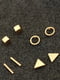 Набор серьги-гвоздики в стиле минимализм 4 пары цвет золото | 6332878 | фото 5
