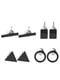 Набір сережки-гвоздики у стилі мінімалізм 4 пари колір чорний | 6332880 | фото 2