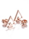 Жіночі сережки-гвоздики подвійний трикутник колір рожеве золото | 6332885 | фото 2