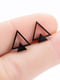 Жіночі сережки-гвоздики подвійний трикутник колір чорний | 6332886 | фото 2