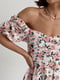 Платье А-силуэта розовое с принтом и драпировкой спереди | 6333049 | фото 8