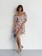 Платье А-силуэта розовое с принтом и драпировкой спереди | 6333049 | фото 6