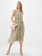 Платье шифоновое А-силуэта оливковое с принтом | 6331585 | фото 2