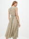 Платье шифоновое А-силуэта оливковое с принтом | 6331585 | фото 3