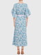 Сукня А-силуету блакитна з принтом | 6331631 | фото 3