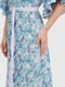 Платье А-силуэта голубое с принтом | 6331631 | фото 4