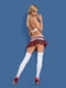 Еротичний ігровий костюм: топ, спідниця, стрінги, 2 резинки для волосся, панчохи | 6335647 | фото 4