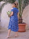 Сукня А-силуету кольору електрик з квітковим принтом | 6336766 | фото 2