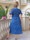 Платье А-силуэта цвета электрик с цветочным принтом | 6336786 | фото 4