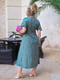 Сукня А-силуету зелена з квітковим принтом | 6336787 | фото 3