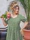 Сукня А-силуету кольору хакі з квітковим принтом | 6336789 | фото 3