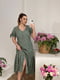 Сукня А-силуету зелена з квітковим принтом | 6336792 | фото 4