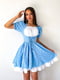 Сукня А-силуету блакитна з квітковим принтом | 6336806 | фото 4