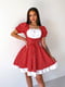 Платье А-силуэта красное с цветочным принтом | 6336807 | фото 3