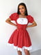Платье А-силуэта красное с цветочным принтом | 6336807 | фото 4