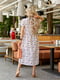 Платье А-силуэта молочного цвета с цветочным принтом | 6336824 | фото 2