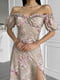 Сукня А-силуету бежева з квітковим принтом | 6336829 | фото 6