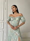 Платье А-силуэта оливковое с цветочным принтом | 6336832 | фото 3