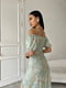 Платье А-силуэта оливковое с цветочным принтом | 6336832 | фото 4
