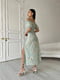Платье А-силуэта оливковое с цветочным принтом | 6336832 | фото 5