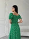 Сукня А-силуету зелена з квітковим принтом | 6336834 | фото 5