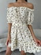 Сукня А-силуету молочного кольору з квітковим принтом | 6336837 | фото 5