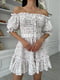 Платье А-силуэта молочного цвета с цветочным принтом | 6336838 | фото 3