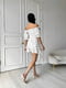 Платье А-силуэта молочного цвета с цветочным принтом | 6336839 | фото 4