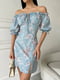 Сукня А-силуету блакитна з квітковим принтом | 6336842 | фото 6