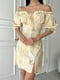 Платье А-силуэта желтое с цветочным принтом | 6336843 | фото 6