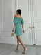 Платье А-силуэта зеленое с цветочным принтом | 6336844 | фото 4