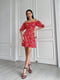 Сукня А-силуету червона з квітковим принтом | 6336847