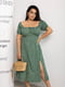 Сукня А-силуету зелена з квітковим принтом | 6336879 | фото 5