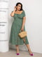 Сукня А-силуету зелена з квітковим принтом | 6336879 | фото 6