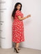 Сукня А-силуету червона з квітковим принтом | 6336881 | фото 2