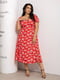 Сукня А-силуету червона з квітковим принтом | 6336881 | фото 3