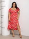 Платье А-силуэта красное с цветочным принтом | 6336881 | фото 4