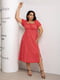 Платье А-силуэта красное с цветочным принтом | 6336882 | фото 3