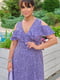 Платье А-силуэта лавандового цвета с принтом | 6336887 | фото 3