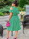 Платье А-силуэта зеленое с цветочным принтом | 6336889 | фото 2