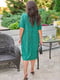 Платье-рубашка зеленое с принтом | 6336892 | фото 3
