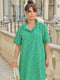 Платье-рубашка травяного цвета с цветочным принтом | 6336896 | фото 2