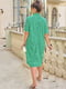 Платье-рубашка травяного цвета с цветочным принтом | 6336896 | фото 3