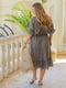Сукня А-силуету оливкового кольору з квітковим принтом | 6336907 | фото 4