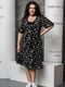 Платье А-силуэта черное с цветочным принтом | 6336910 | фото 4