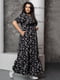 Сукня А-силуету чорна з квітковим принтом | 6336912 | фото 3