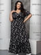 Сукня А-силуету чорна з квітковим принтом | 6336912 | фото 4